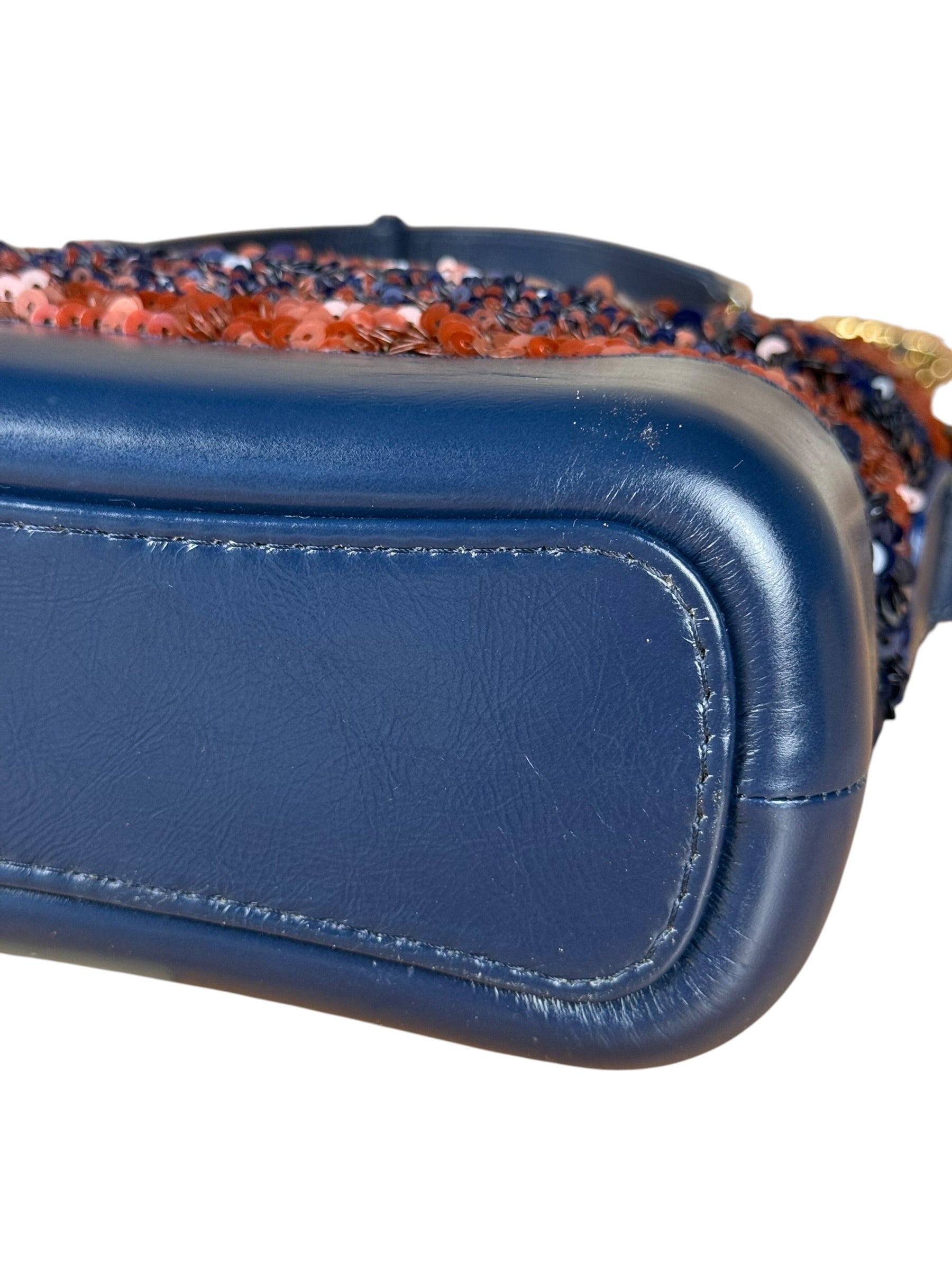 Chanel Gabrielle Small Sequin Hobo Bag Navy 2018