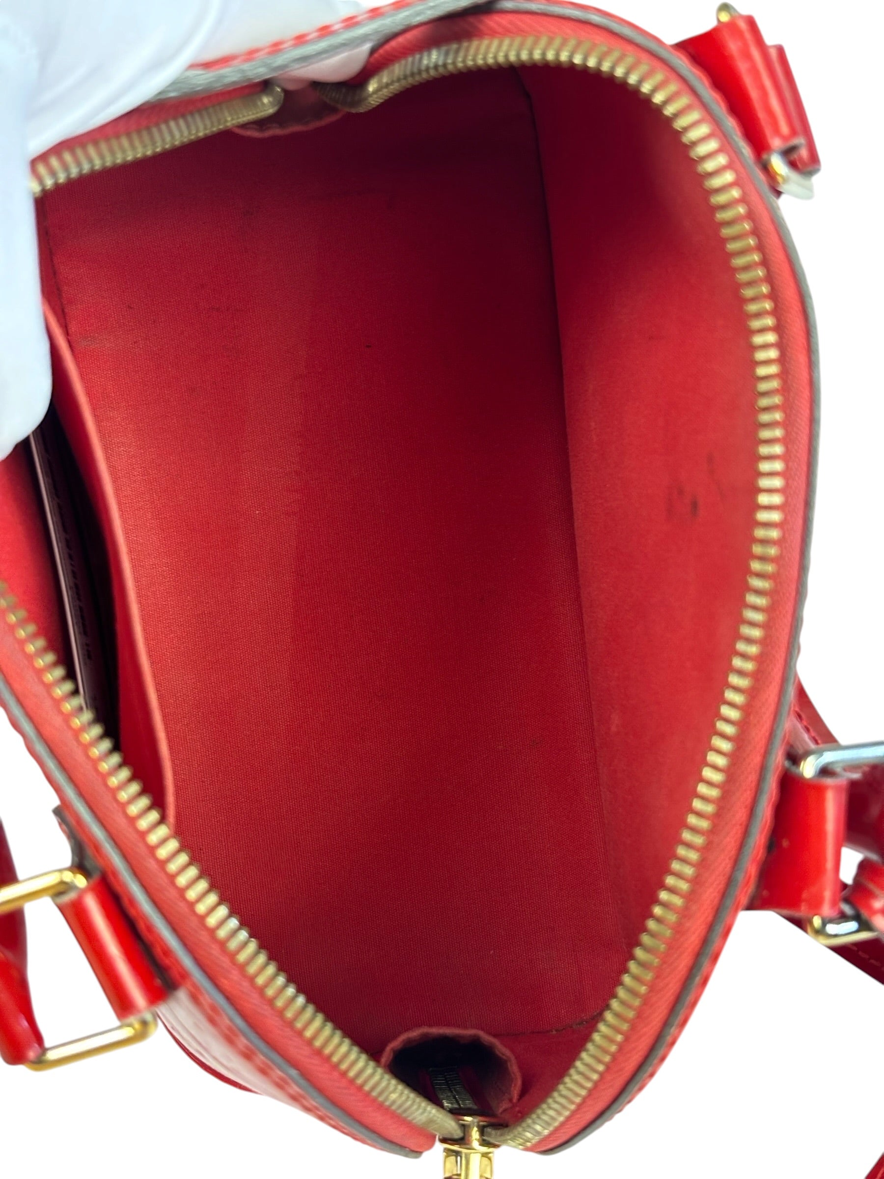 Louis Vuitton Red Vernis Alma BB Handbag
