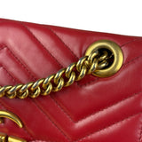 Gucci GG Red Marmont Matelasse Shoulder Bag