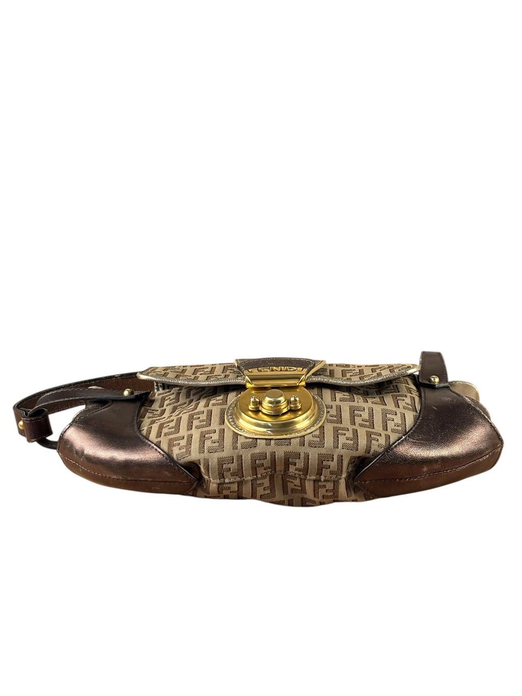 Fendi Colorblock Leather Trim Zucca Compilation Baguette