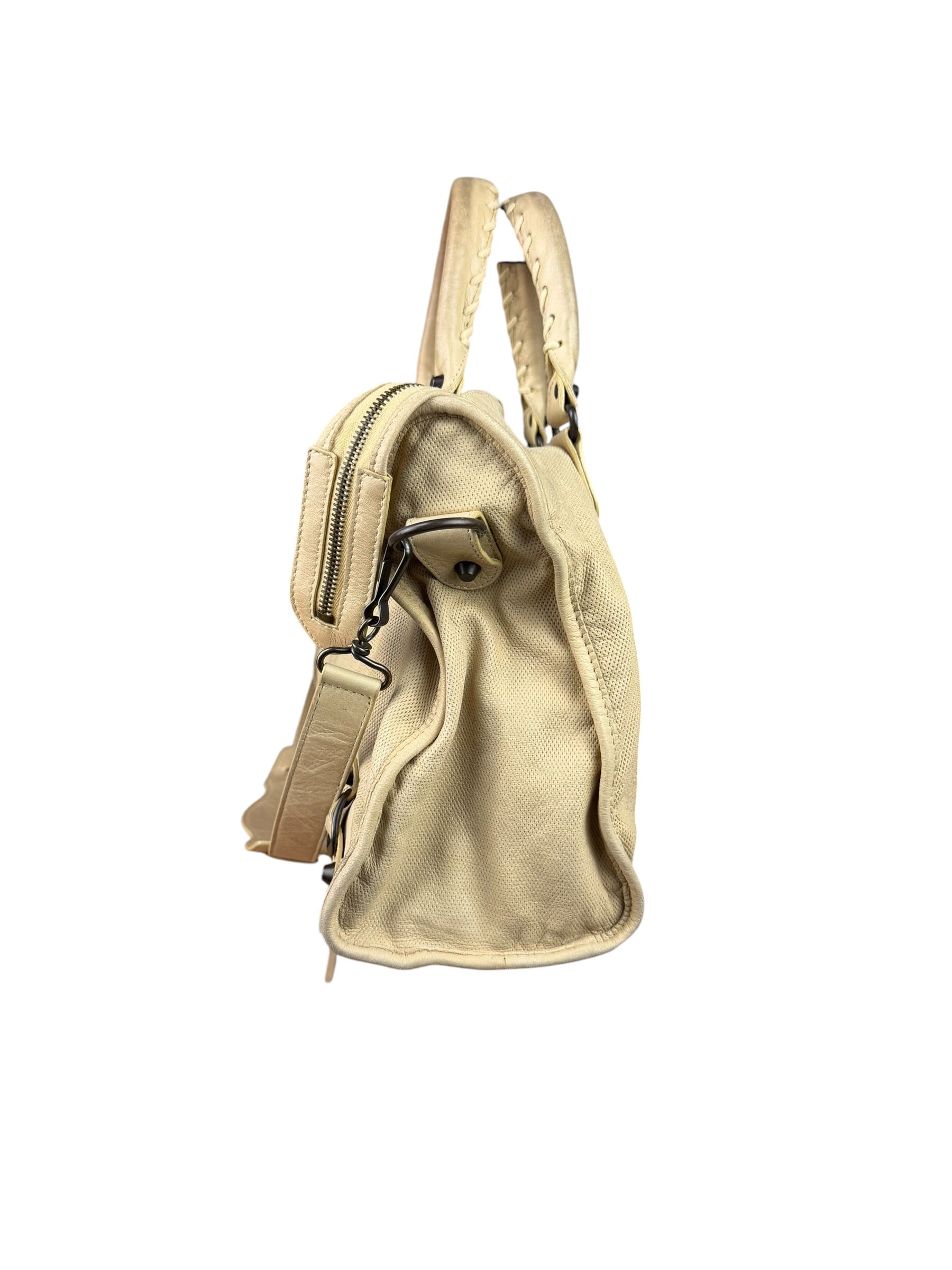 Balenciaga Cream Leather Le City Bag