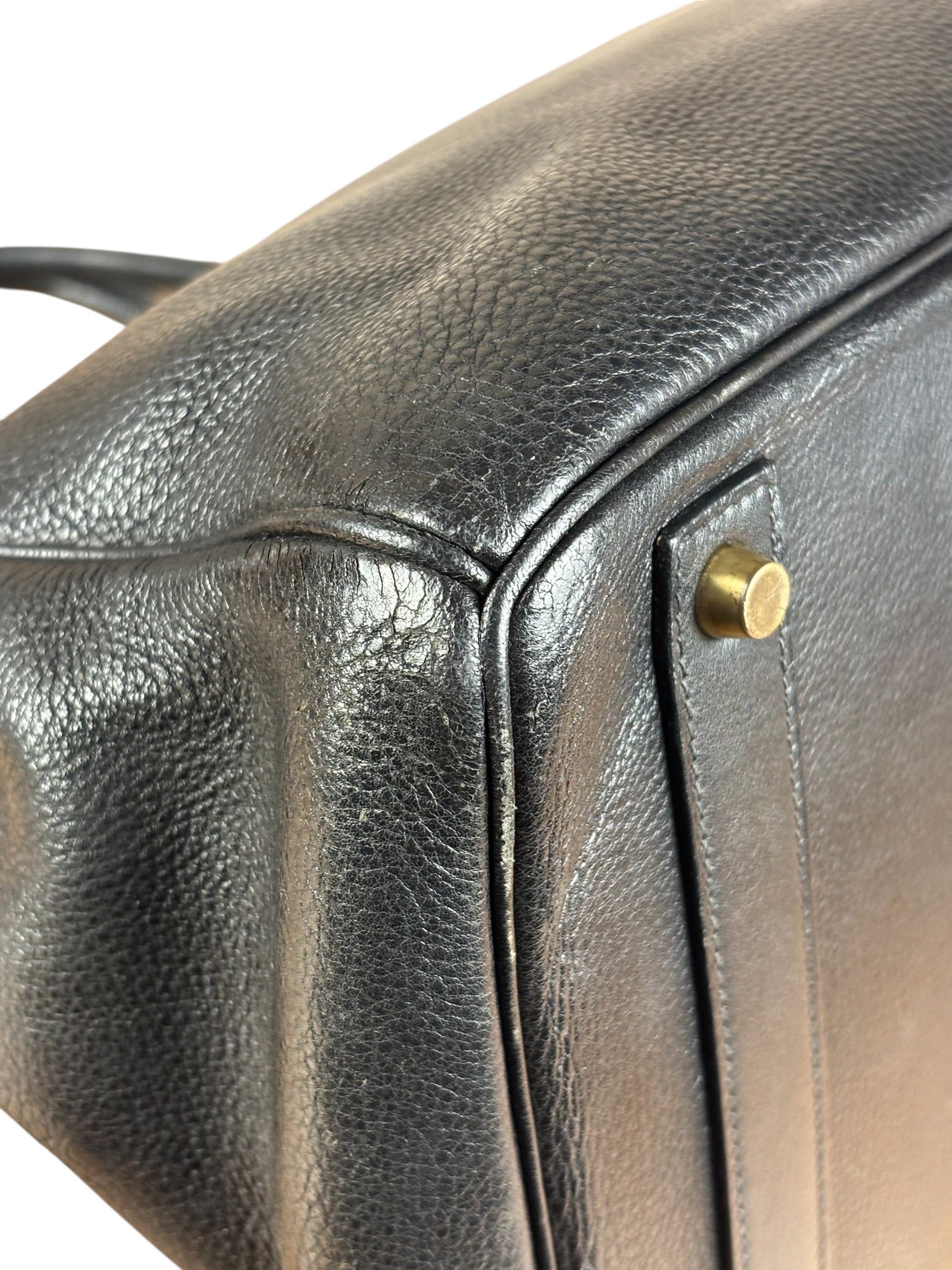 Hermes Black Togo Leather Birkin 40 Handbag Gold 1998