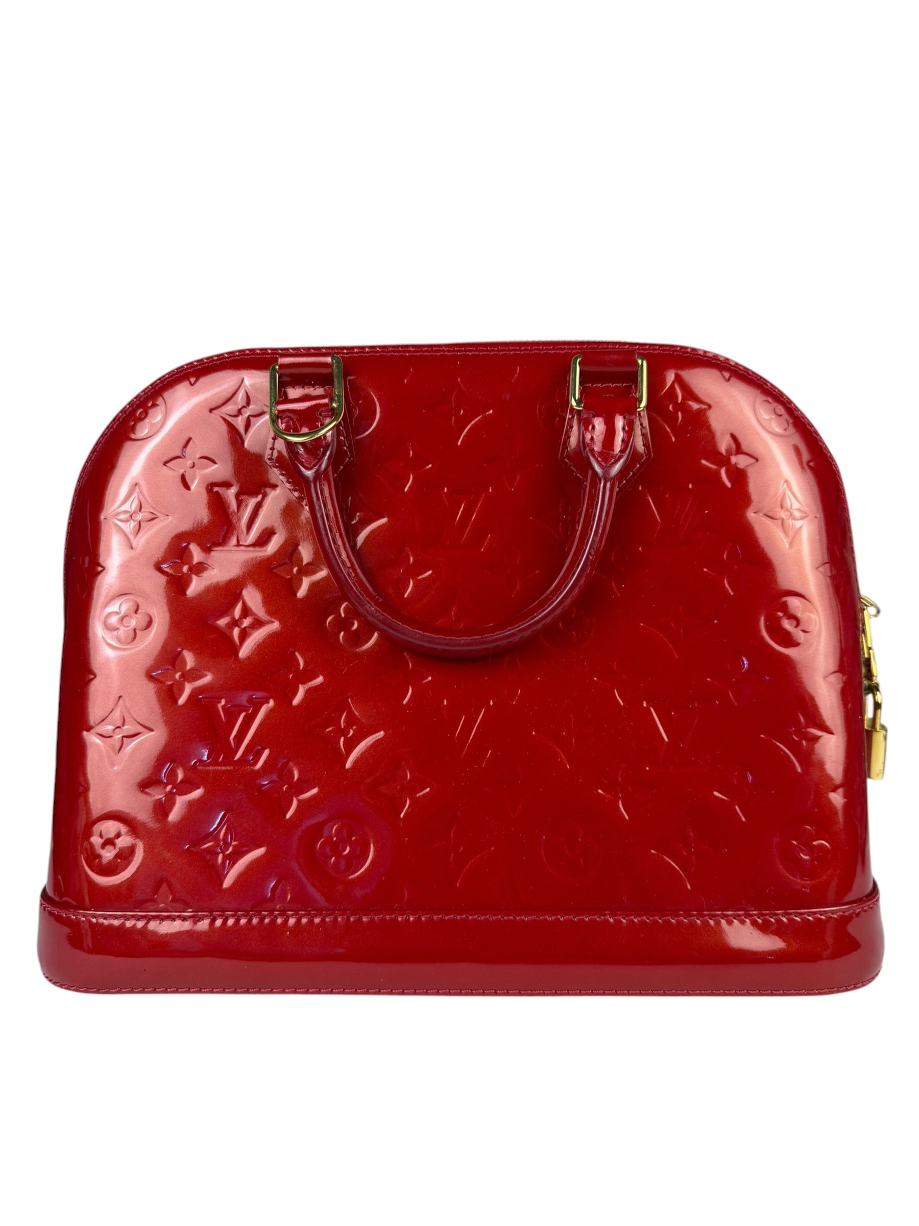 Louis Vuitton Red Vernis Alma MM Handbag