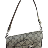 Gucci Beige Leather GG Horsebit 1955 Asymmentric Two-Way Bag