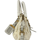 Prada Y2K Ivory Gaufre Nylon Woven Leather 2Way Mini Handbag