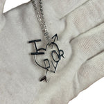 Christian Dior Vintage Silver "I Heart Dior" Necklace