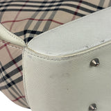 Burberry White Leather Trim Nova Check Shoulder Bag