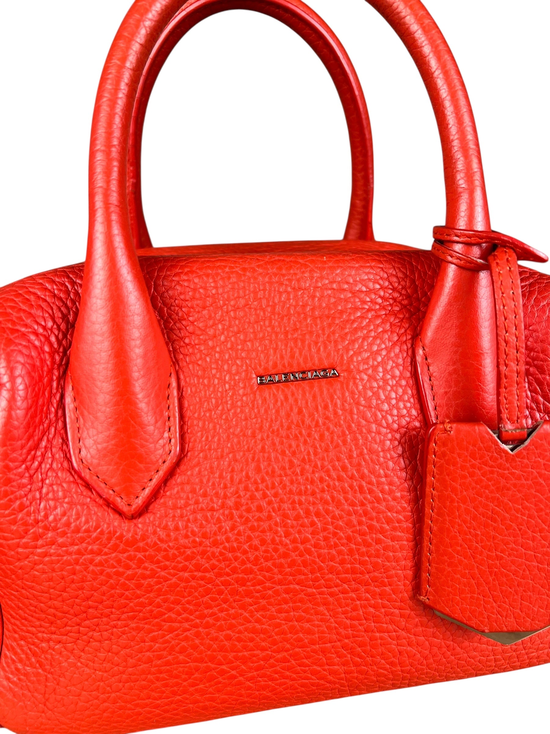 Balenciaga Red Leather Infanta Mini Boston Bag