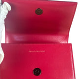 Alexander McQueen Red Leather Mini Jeweled Knuckle Shoulder Bag