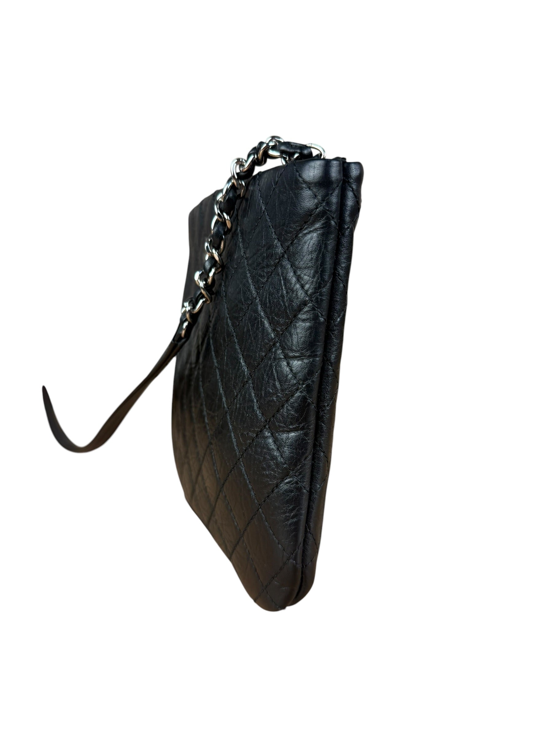 Chanel Black Quilted Leather Uniform Chain Crossbody 2018