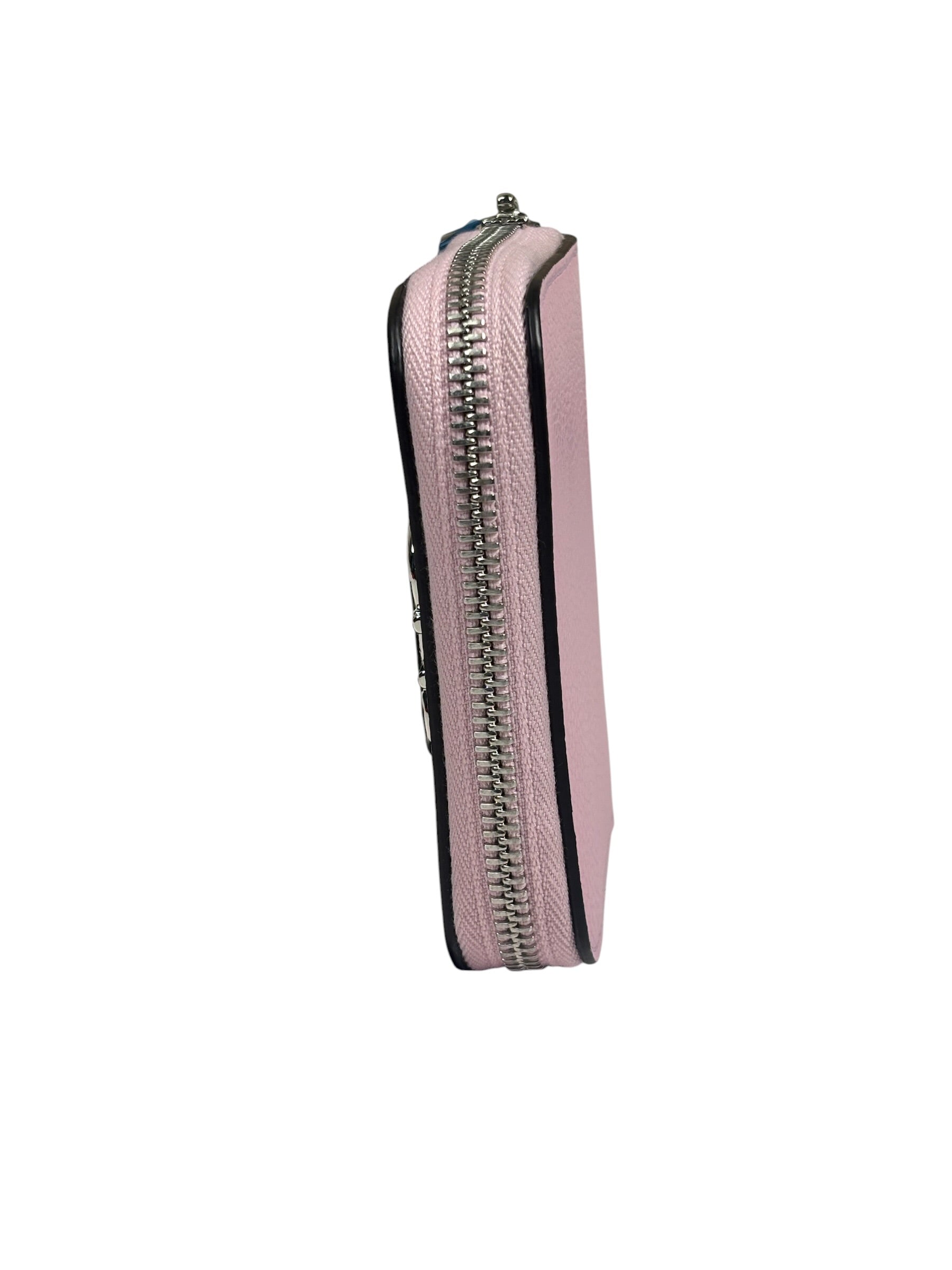 Salvatore Ferragamo Bubble Gum Calfskin Compact Zip-Around Wallet