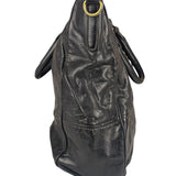 Prada Vintage Black Shine Leather Vitello Daino Tote