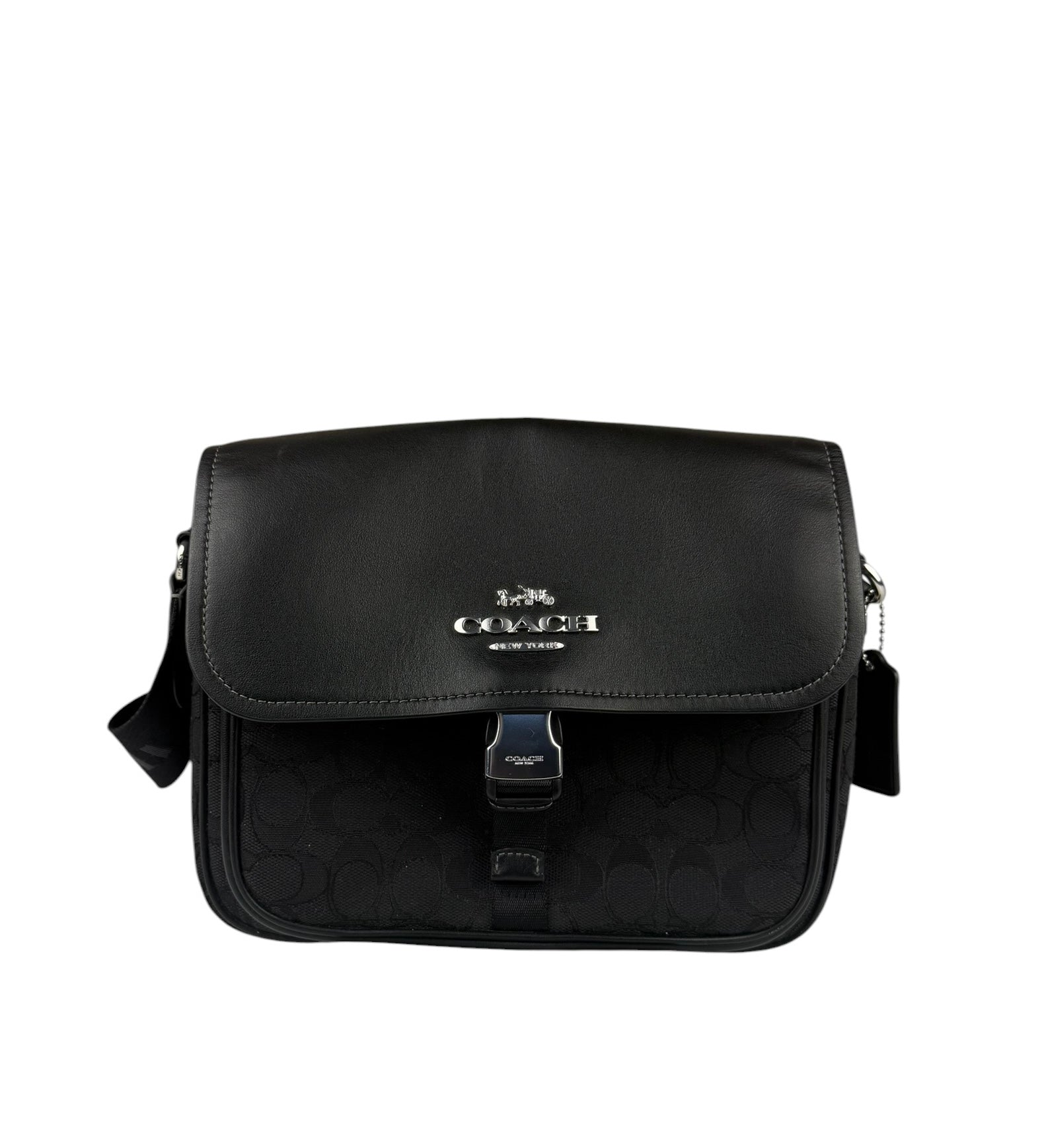 Coach Black Leather Pace Messenger Crossbody Bag