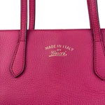 Gucci Pink Pebbled Leather Small Swing Tote