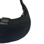 Fendi Black Leather Trim Mamma Baguette