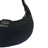 Fendi Black Leather Trim Mamma Baguette