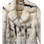 Vintage White/Brown Rabbit Fur Coat