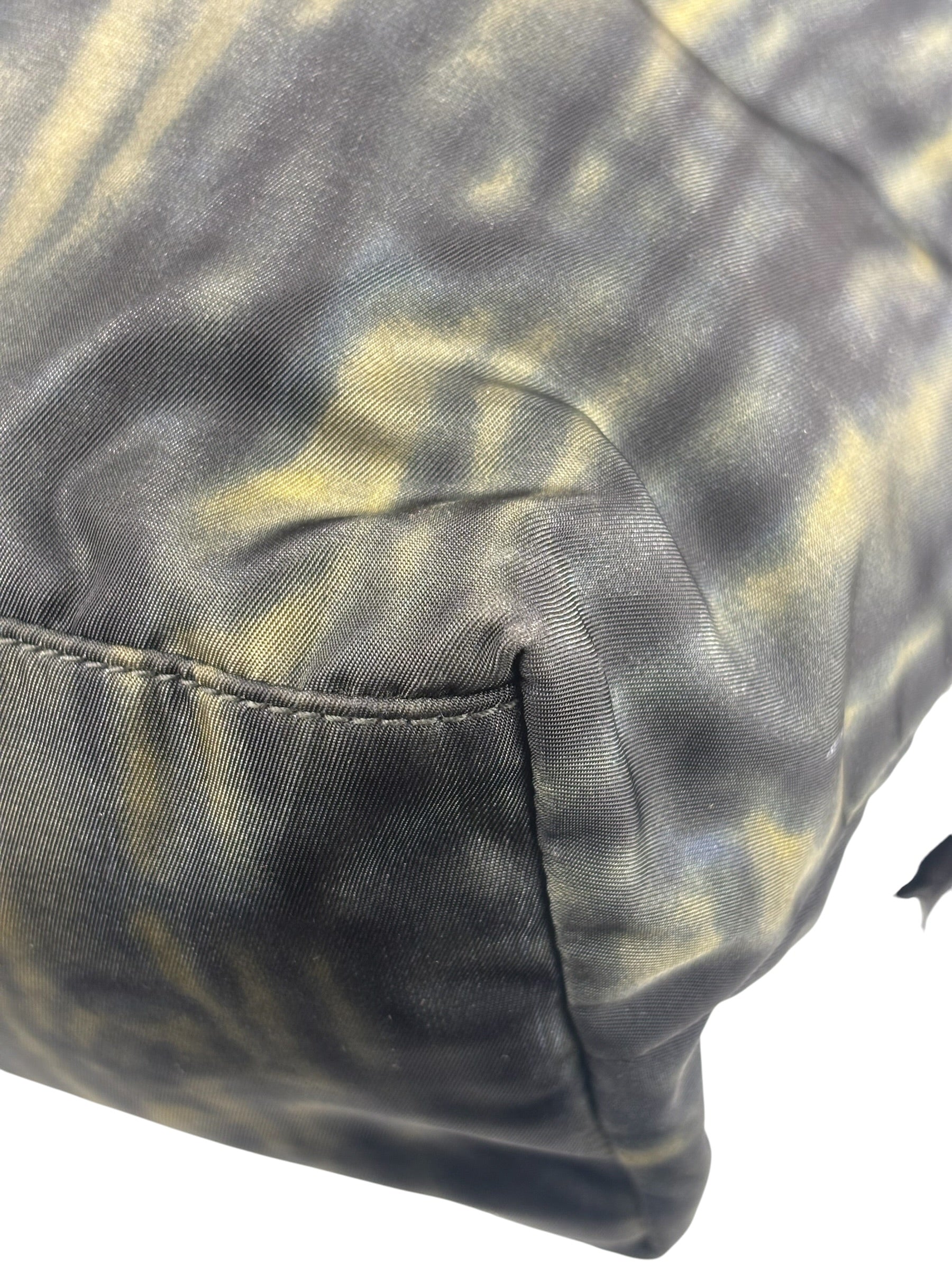 Prada Green/Black Nylon Tessuto Stampato Shoulder Bag