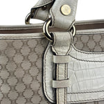 Celine Beige Leather Trim Macadam Boogie Tote