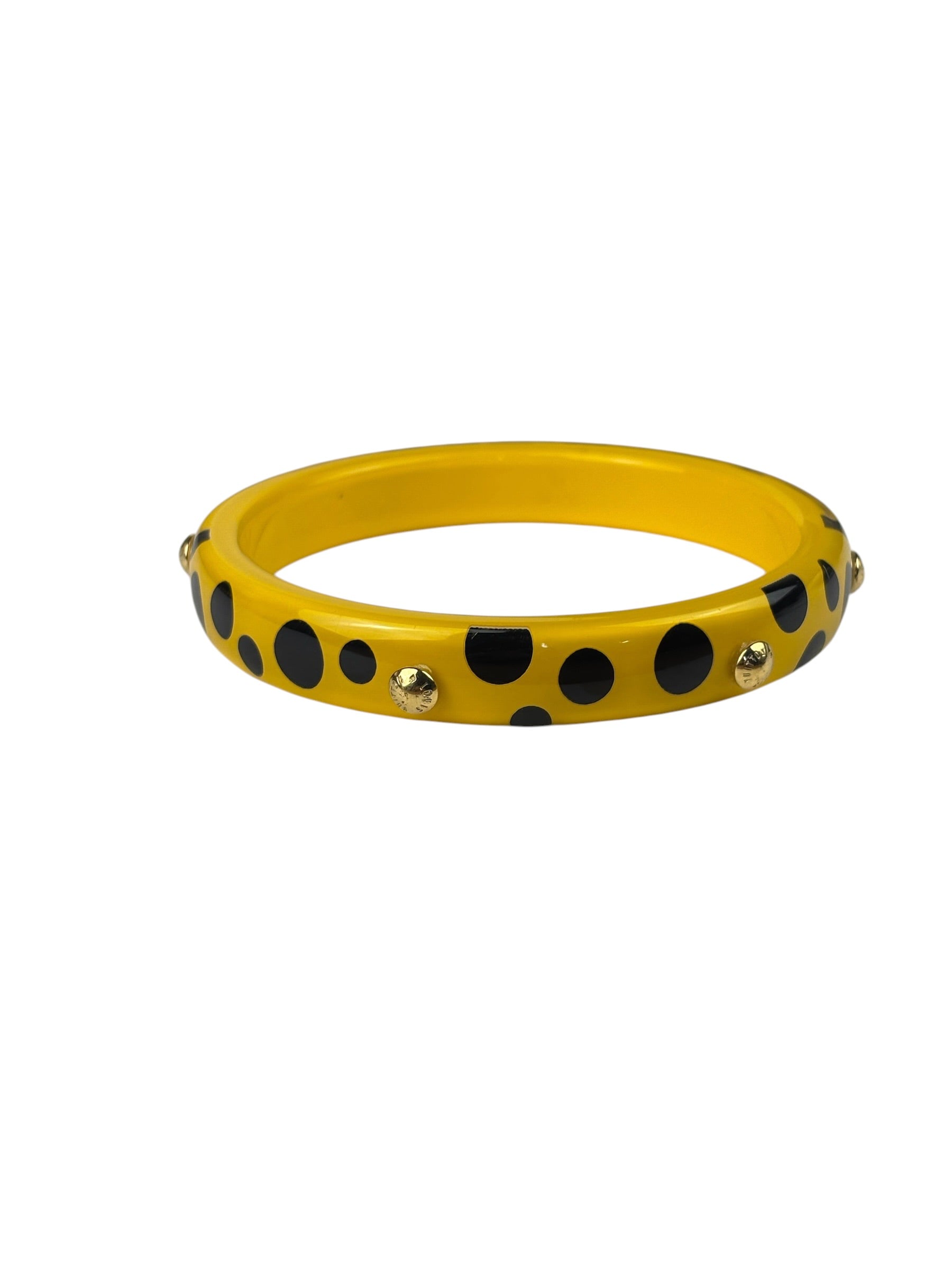 Louis Vuitton x Yayoi Kusama Yellow/Bkack Infinity Dots Acrylic Bangle