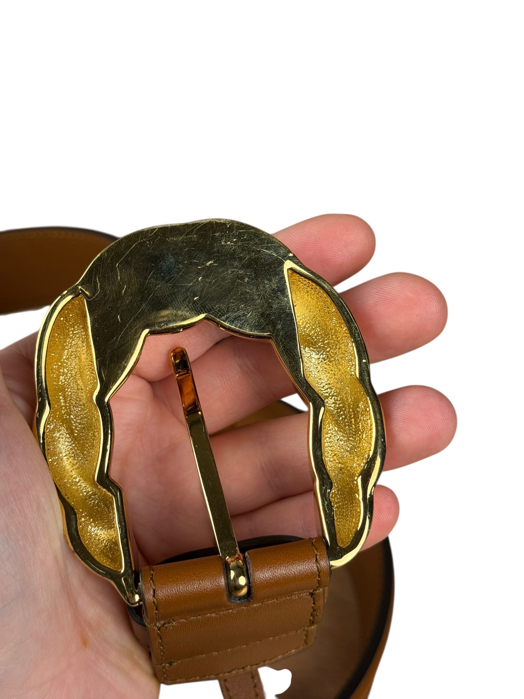 Gucci Torchon Buckle Belt Brown