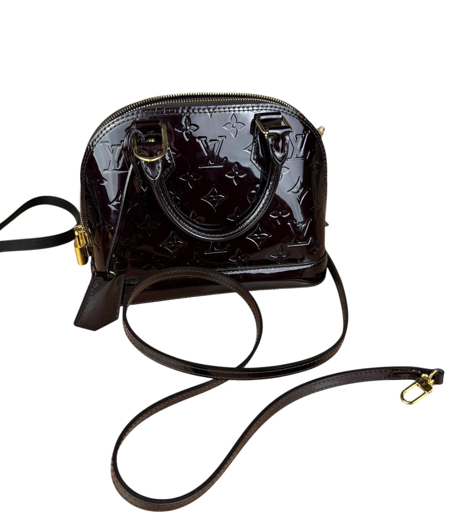 Louis Vuitton Monogram Vernis Alma BB Amarante 2Way Bag