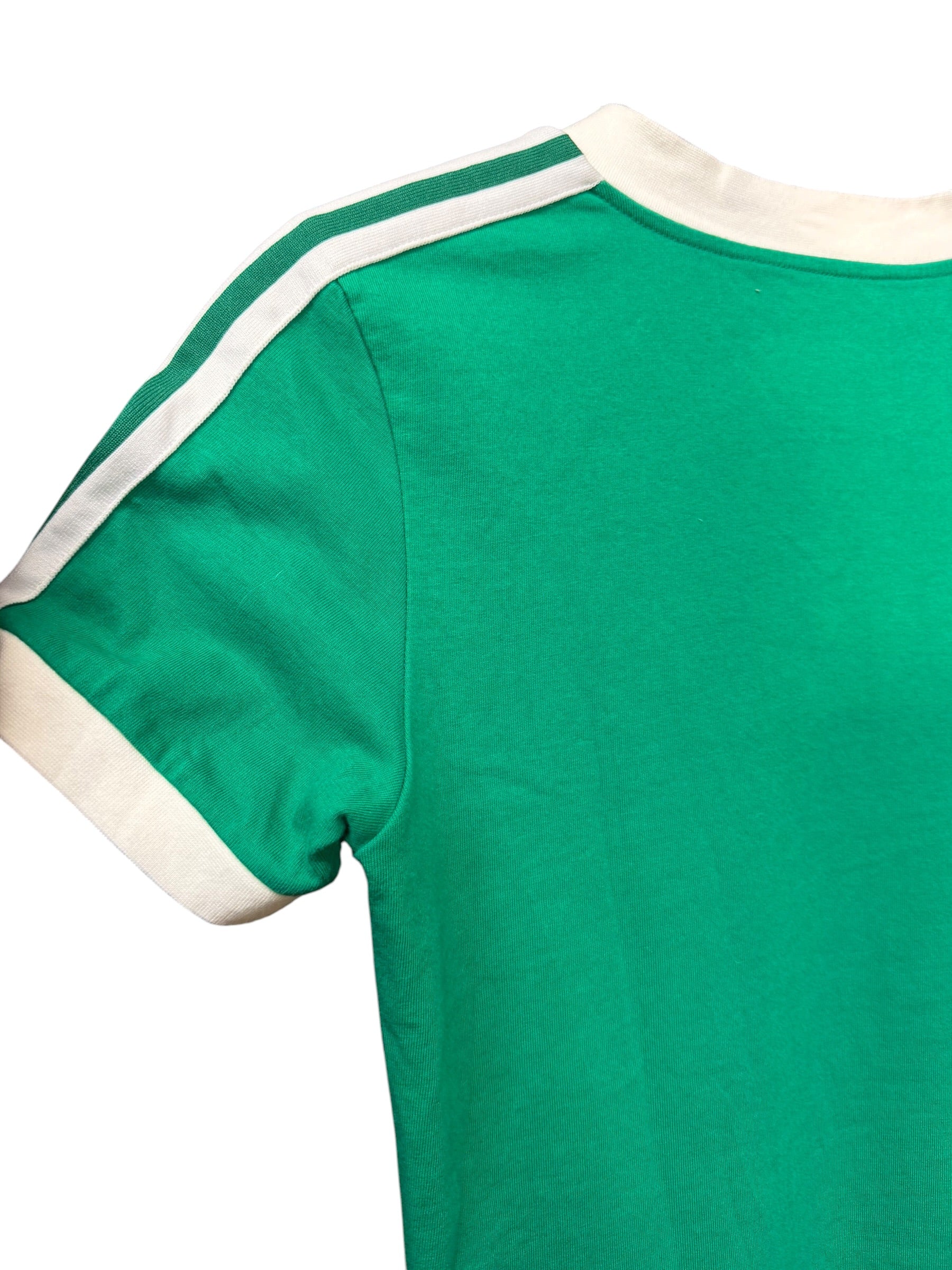 Gucci x Adidas Green Logo Print Jersey V-Neck T-Shirt