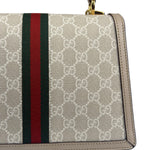 Gucci Beige Leather Trim Medium Ophidia Top Handle Bag