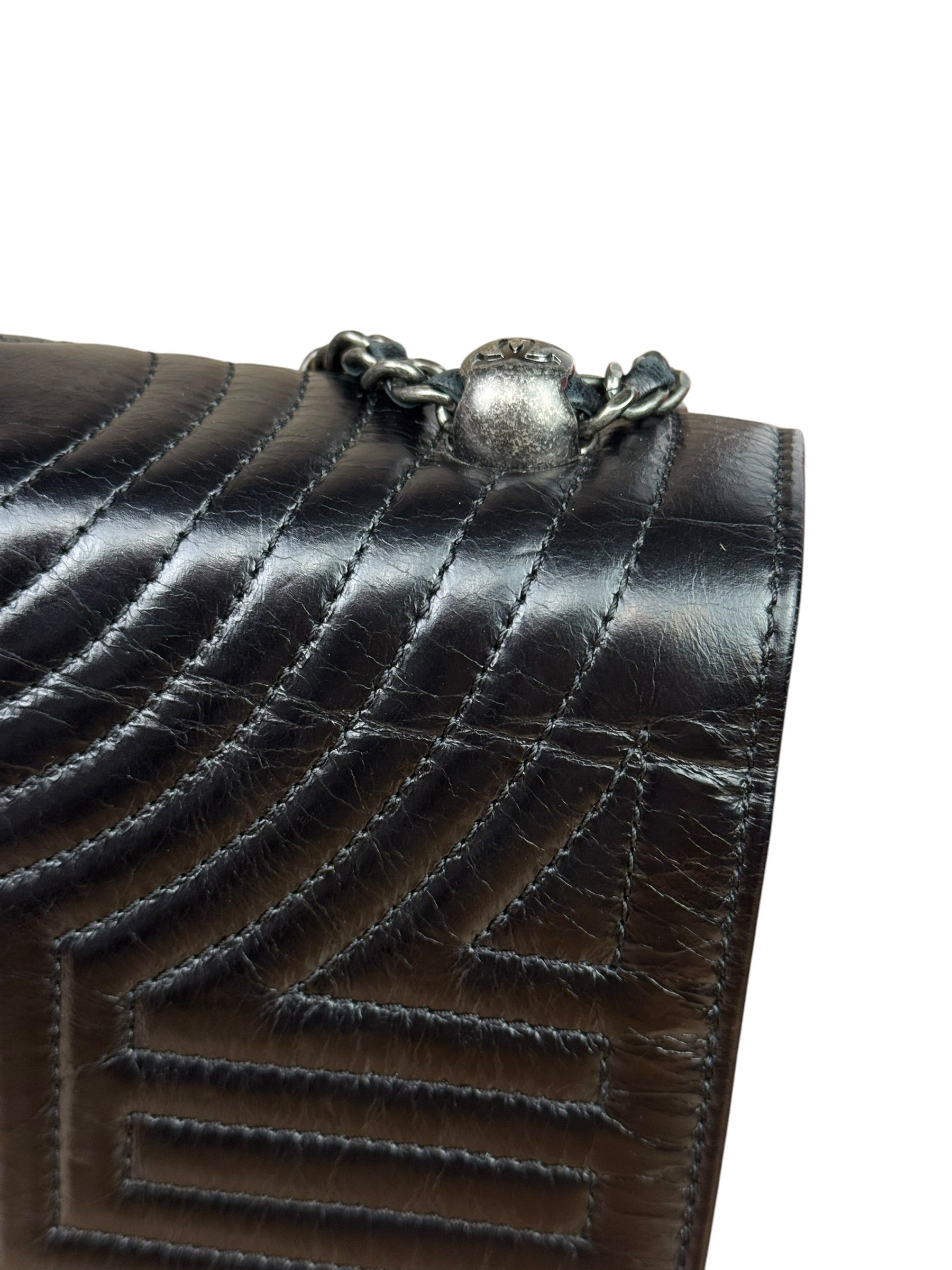 Chanel Black Leather Paris-Seoul Korean Garden Flap Bag 2015