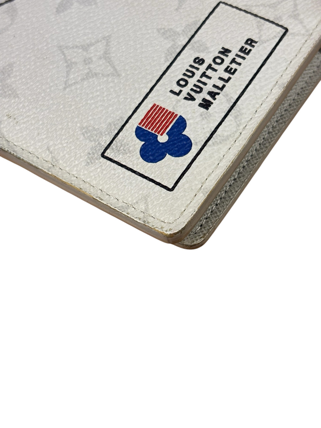 Louis Vuitton Grey Monogram Logo Story Brazza Flap Wallet