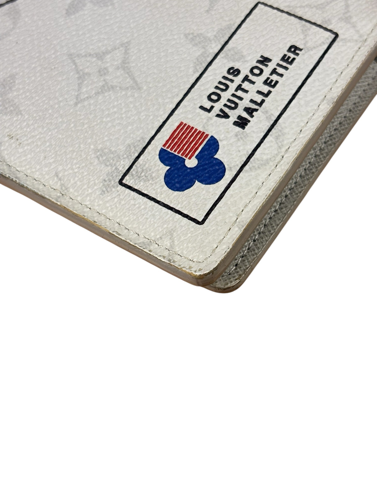 Louis Vuitton Grey Monogram Logo Story Brazza Flap Wallet
