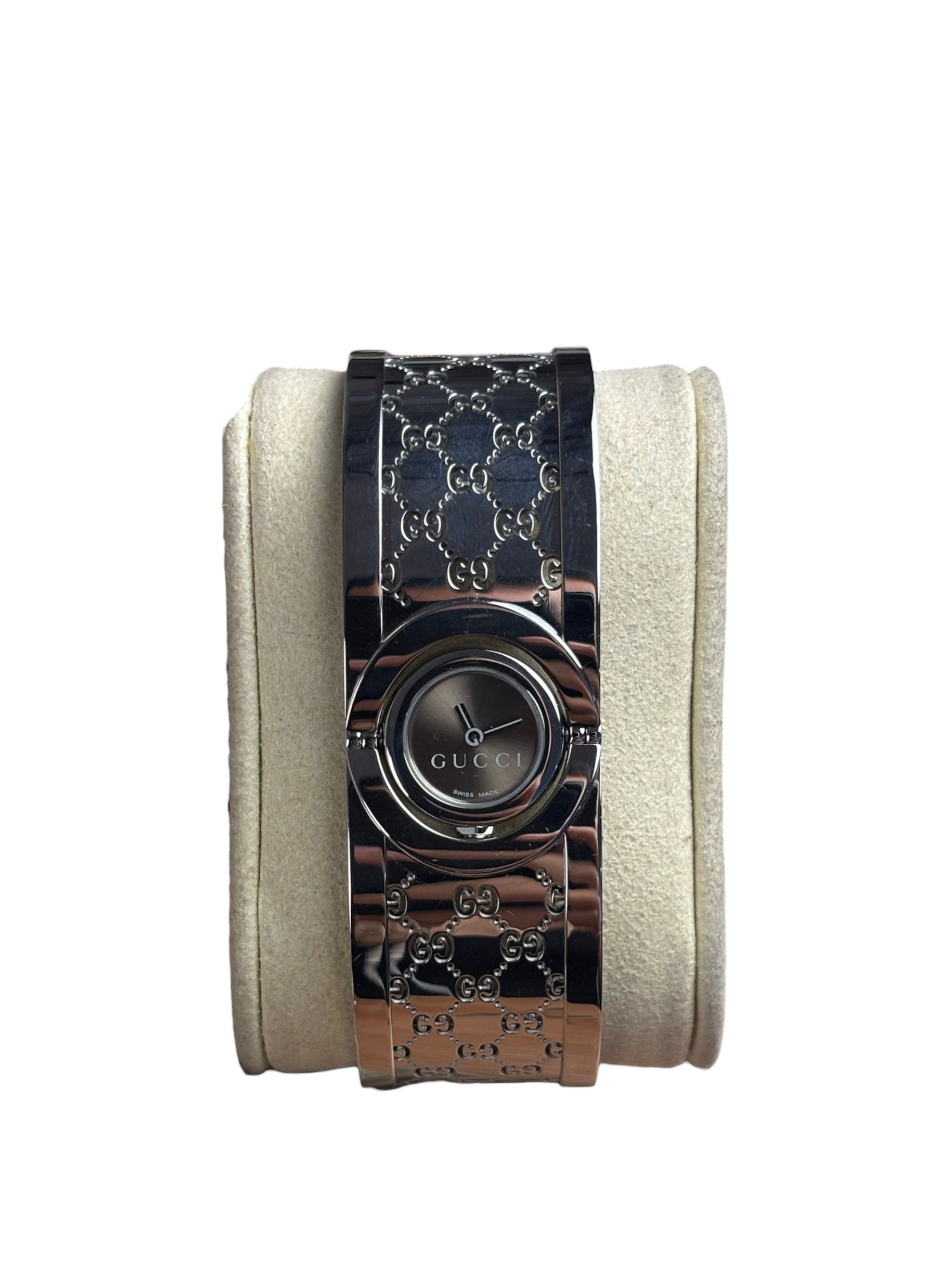 Gucci Twirl Stainless Steel Bangle Watch