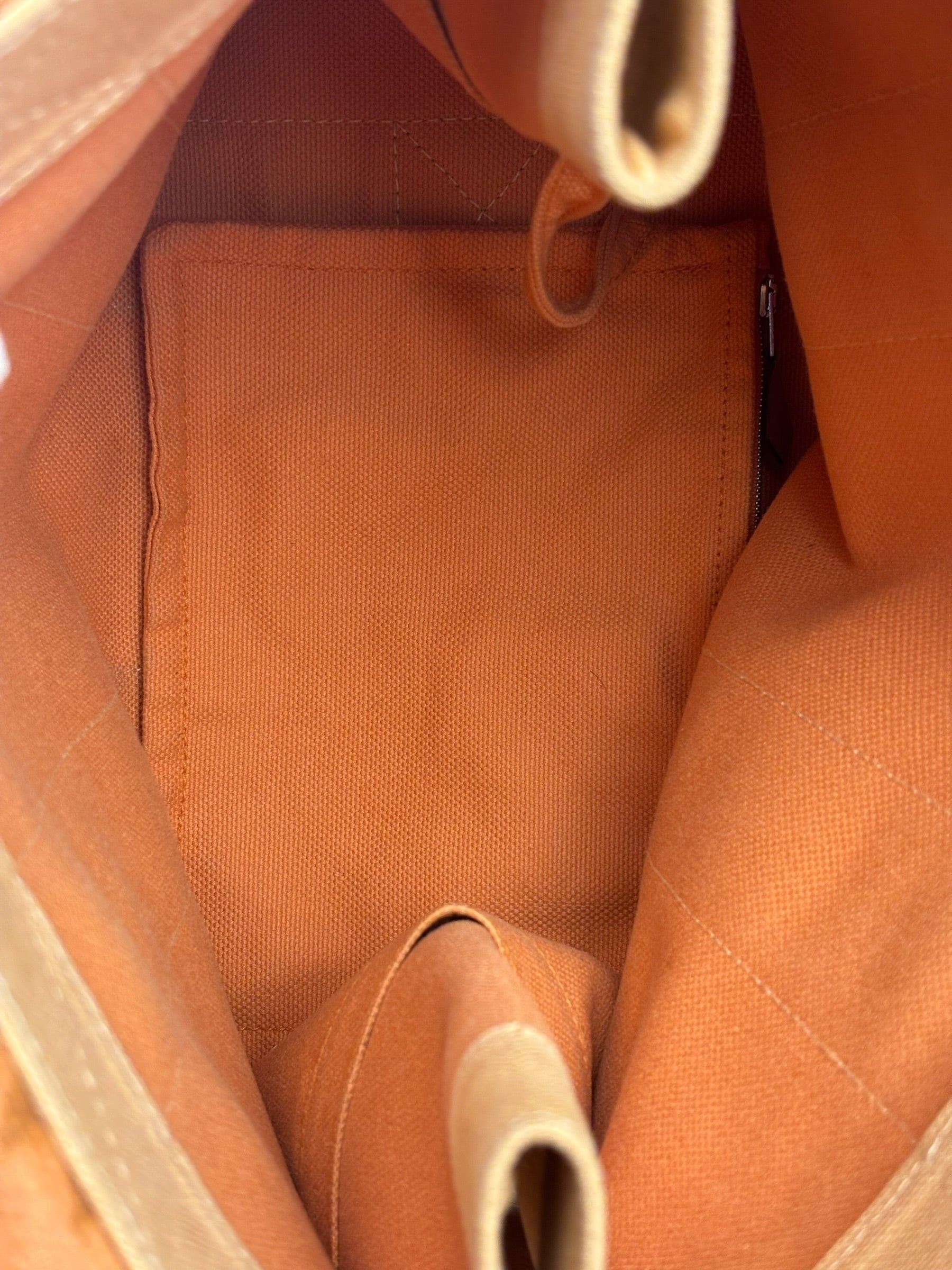 Hermes Bicolor Woven Cotton Bora Bora Canvas Tote Bag PM
