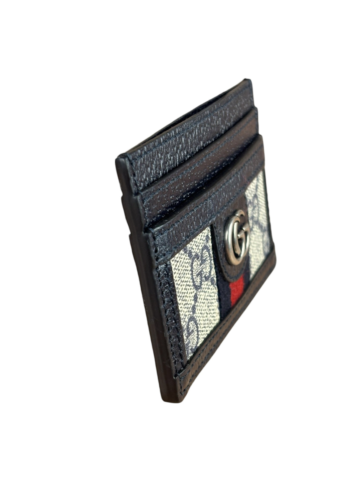 Gucci Navy Leather Ophidia Card Holder