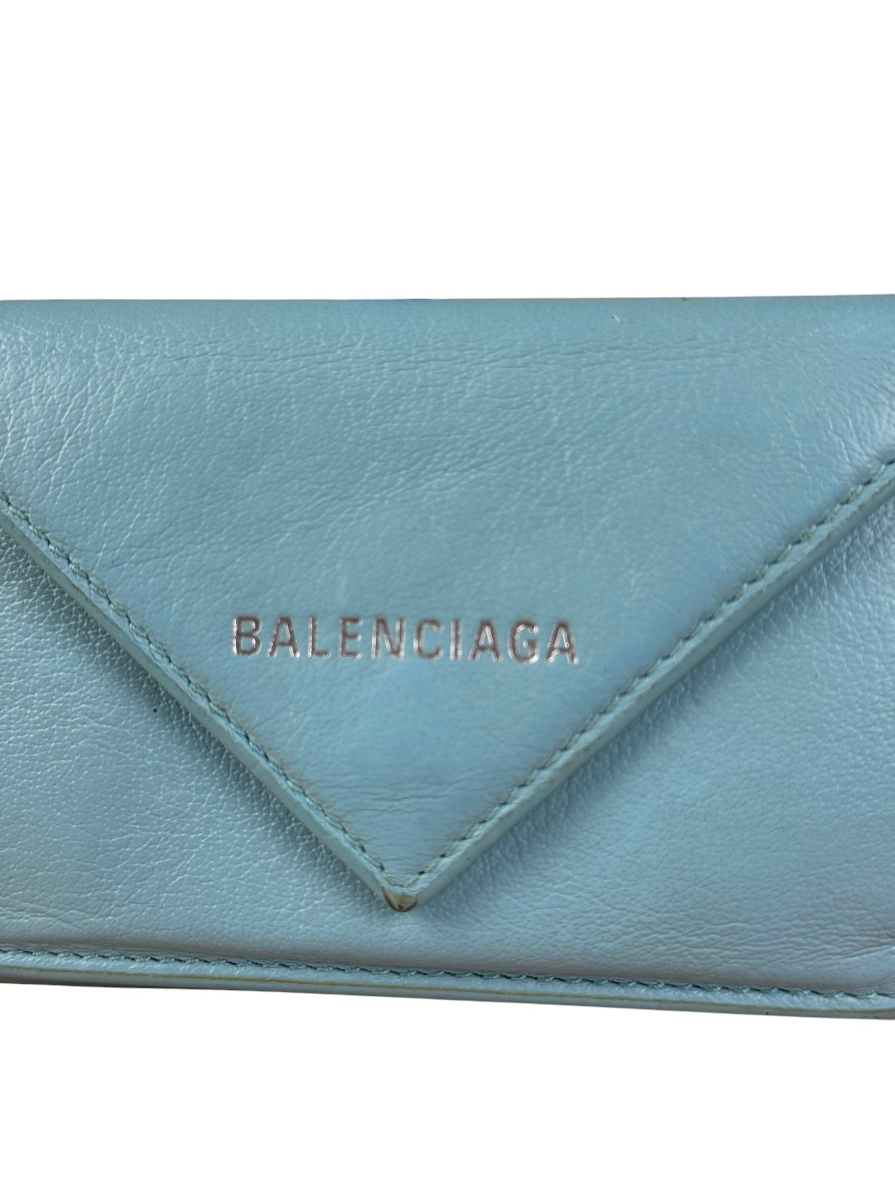Balenciaga Baby Blue Tri-Fold Wallet