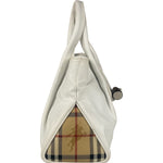 Burberry White Leather Bamboo Cinch Tote