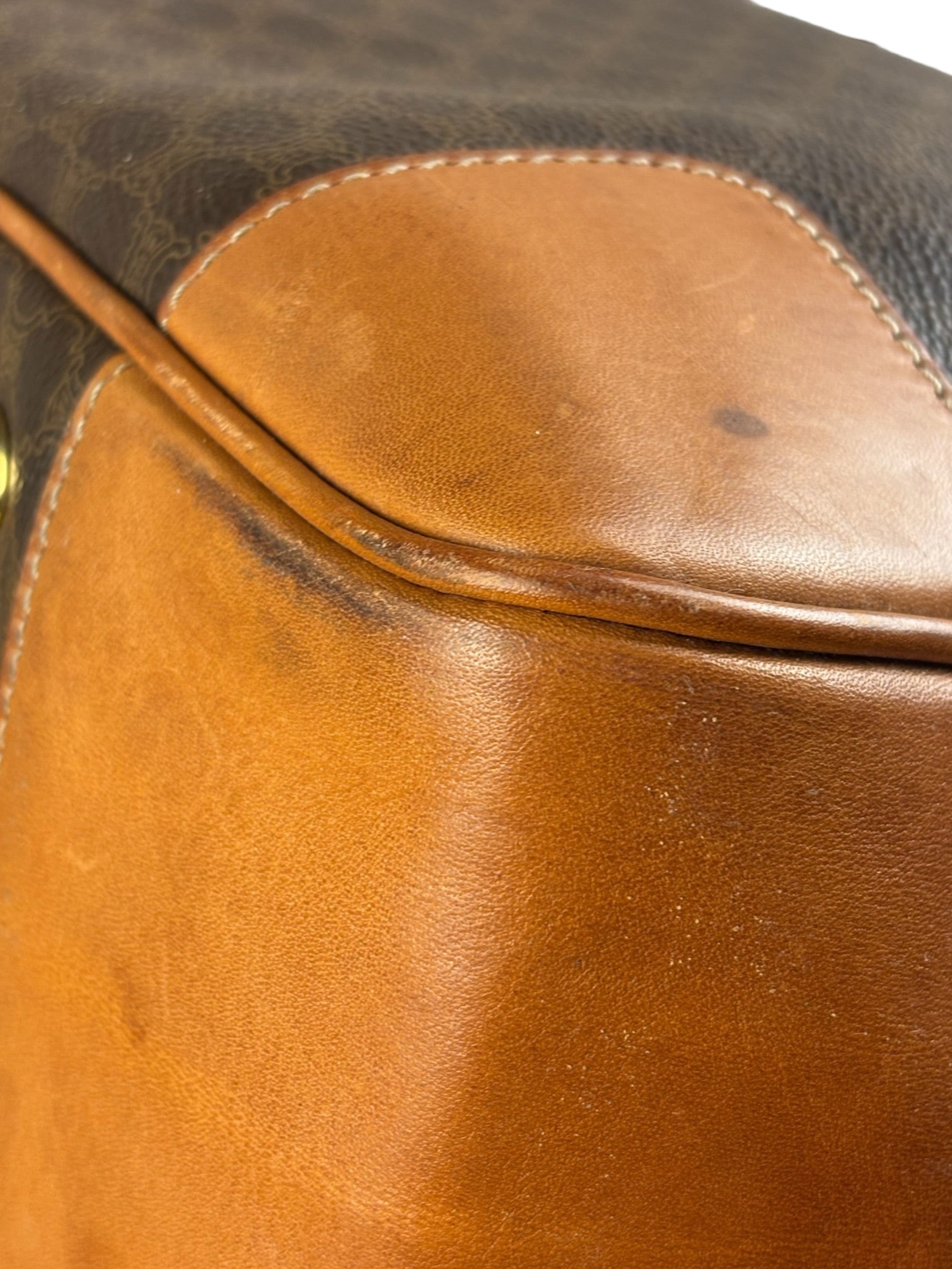 Celine Vintage Macadam Coated Canvas Weekender Travel Bag