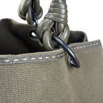 Bottega Venta Vintage Olive/Brown Canvas Large Shopper Shoulder Bag