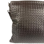 Bottega Veneta Brown Leather Woven Intrecciato Crossbody Bag
