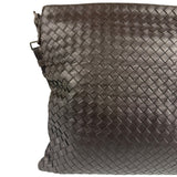 Bottega Veneta Brown Leather Woven Intrecciato Crossbody Bag