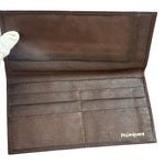 Yves Saint Laurent Vintage Brown Leather Long Bifold Wallet