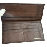 Yves Saint Laurent Vintage Brown Leather Long Bifold Wallet