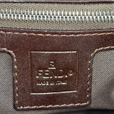 Fendi Brown Leather Trim Zucca FF Monogram Baguette