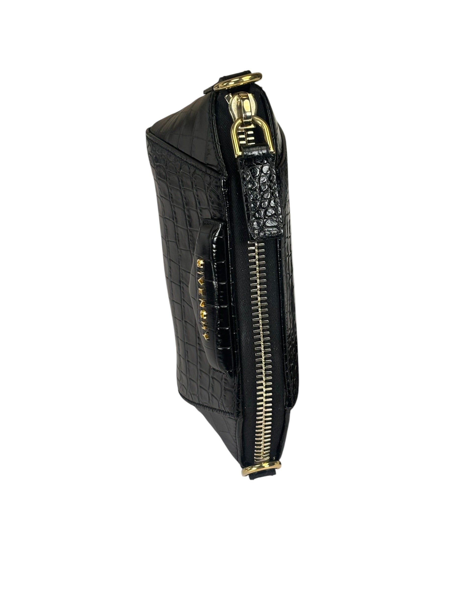 Givenchy Black Crocodile Embossed Leather Nano Antigona Crossbody Bag