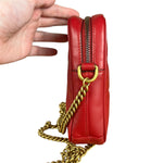 Gucci GG Marmont Vertical Phone Crossbody Bag Red