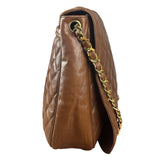 Chanel Brown Quilted Leather Flap Chain Messenger Bag