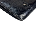 Chanel Black Caviar Chocolate Bar Bi-Fold Long Wallet 2005