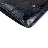 Chanel Black Caviar Chocolate Bar Bi-Fold Long Wallet 2005