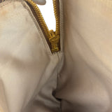 Miu Miu Beige/Brown Bicolor Leather Madras Handbag