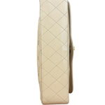 Chanel Beige Quilted CC Vintage Double Flap Bag 90s